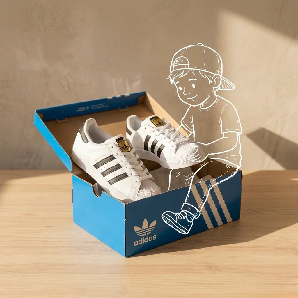 Sneaker box with sketch by Duet | AI
